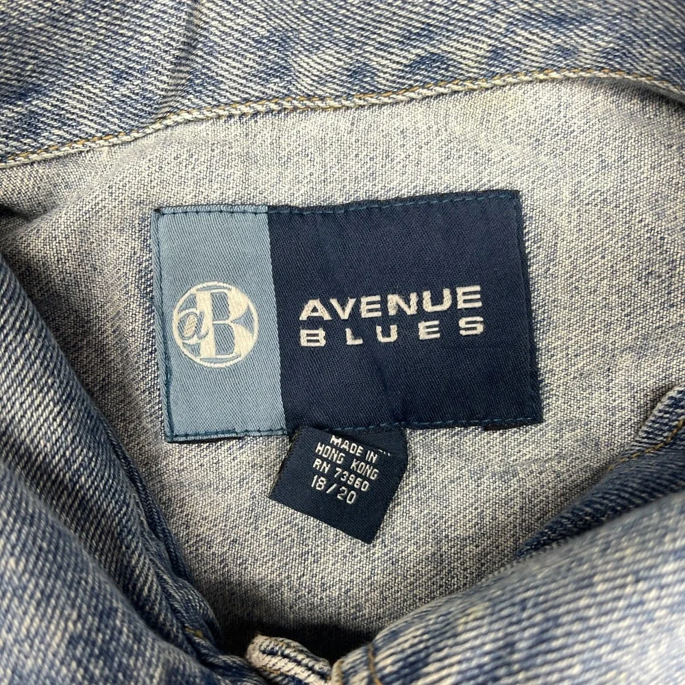 Avenue Blues Denim Chore Barn Jacket Girls‎ 18/20 Blue Medium Wash Button Front